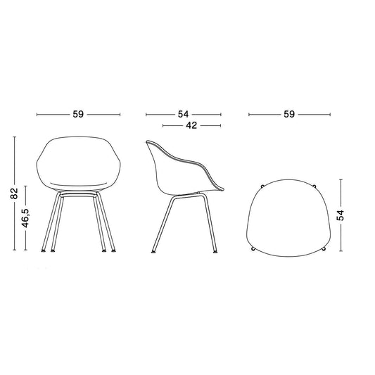 About a Chair AAC 227 Armlehnstuhl Gestell verchromt Weiß