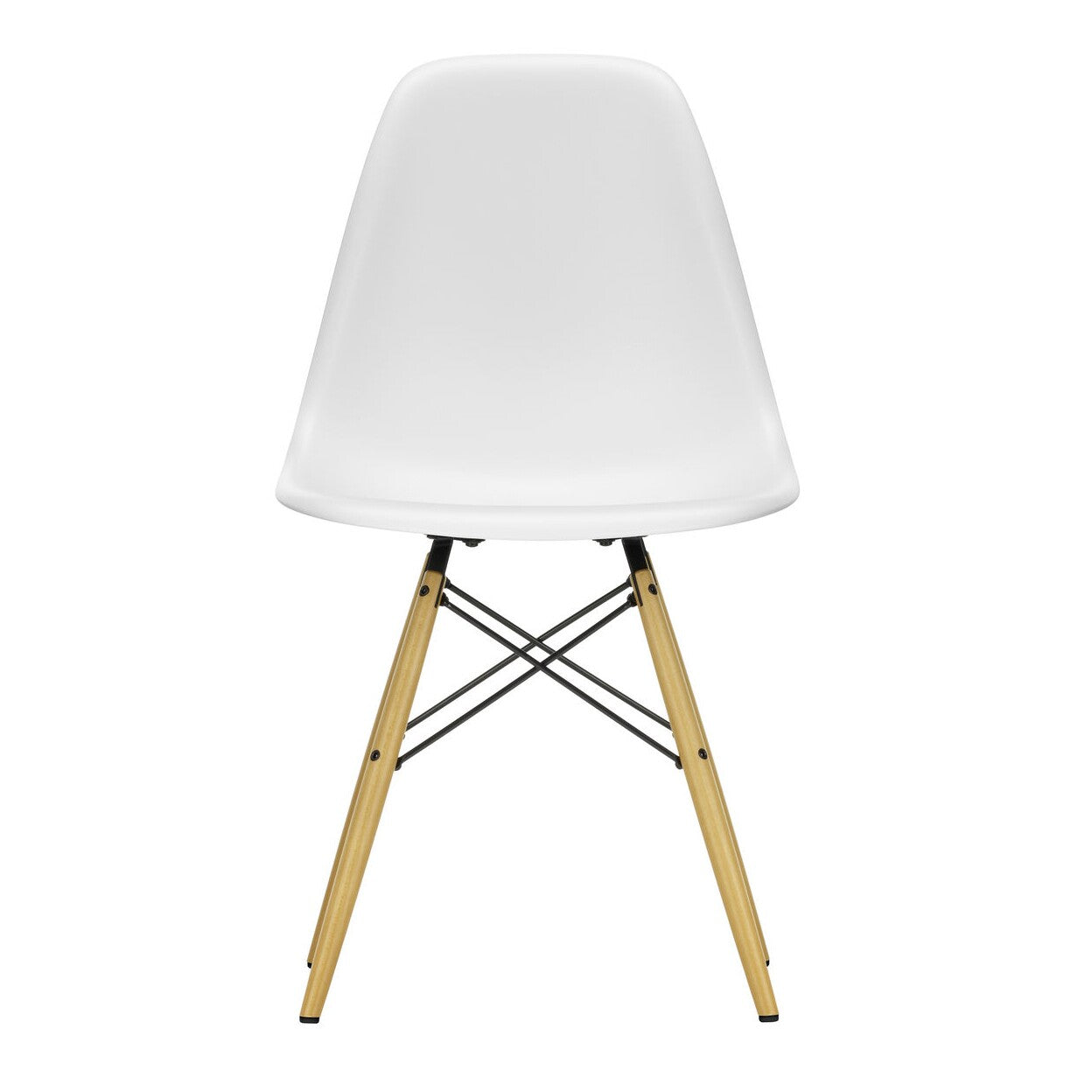 Eames Plastic Side Chair DSW RE Ahorn gelblich Schwarz