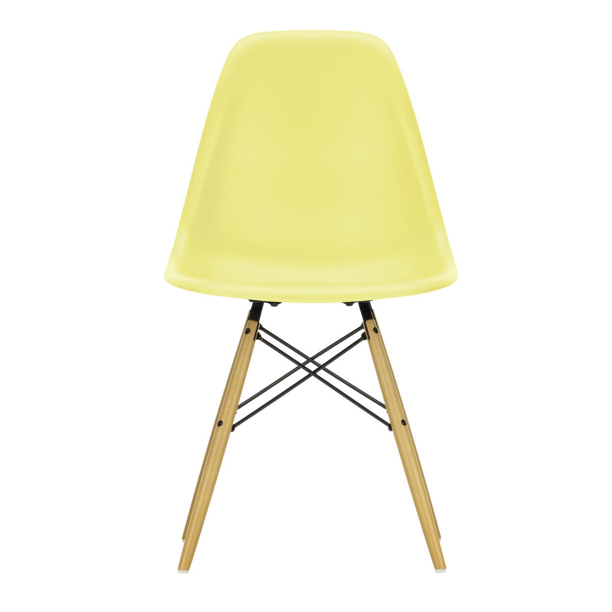 Eames Plastic Side Chair DSW RE Ahorn gelblich Schwarz