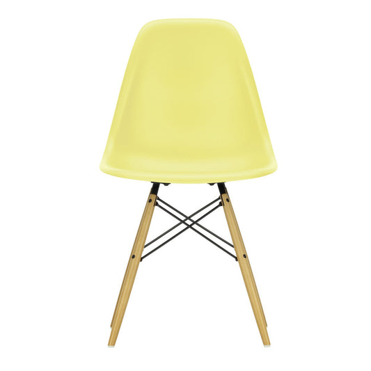Eames Plastic Side Chair DSW RE Ahorn gelblich Schwarz