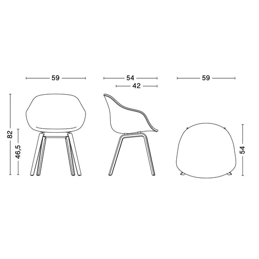About a Chair AAC 223 Armlehnstuhl Eiche schwarz Schwarz