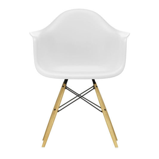 Eames Plastic Armchair DAW RE Ahorn gelblich Schwarz