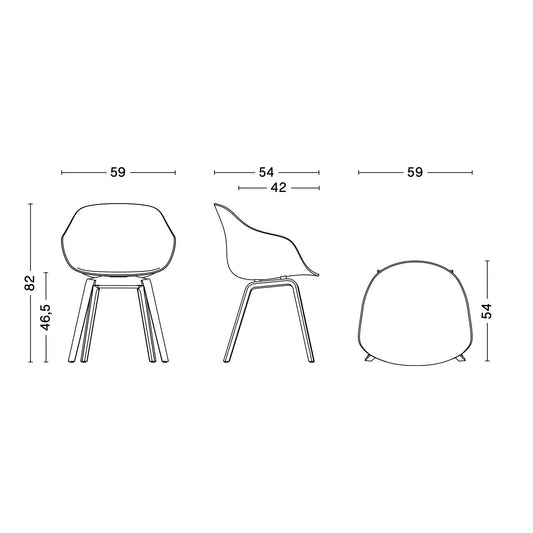 About a Chair AAC 222 2.0 Armlehnstuhl Eiche schwarz lackiert Schwarz