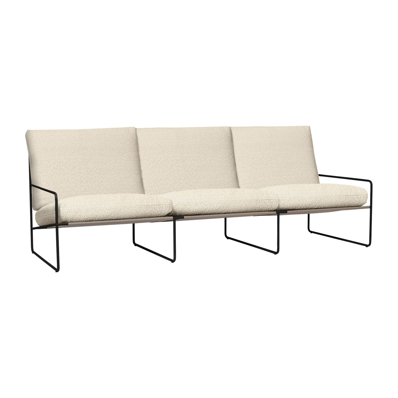 Desert Outdoor 3-Sitzer Sofa Stoff Bouclé Schwarz
