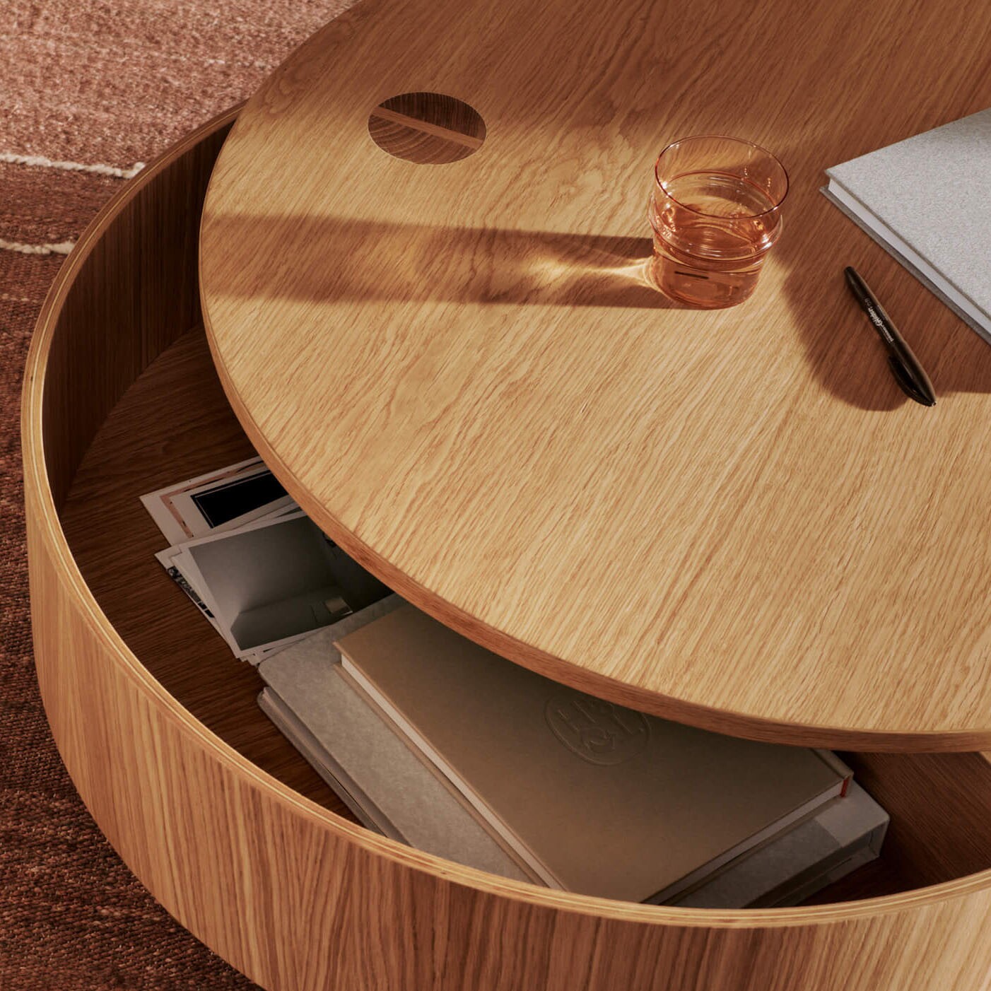 Olles Beistelltisch mit Stauraum Schwarz