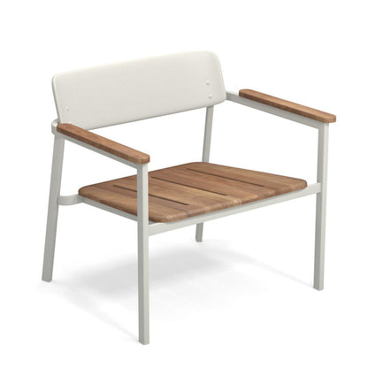 Shine Lounge Gartenarmlehnstuhl Teak Weiß