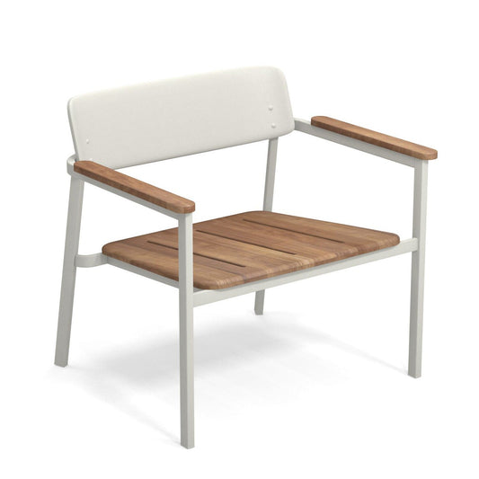 Shine Lounge Gartenarmlehnstuhl Teak Weiß