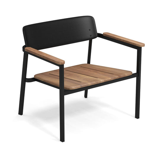 Shine Lounge Gartenarmlehnstuhl Teak Schwarz