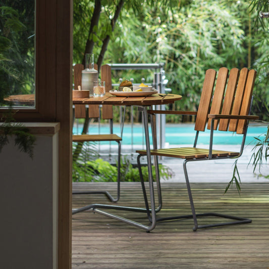 9A 120 Gartenesstisch Ø120cm Teak