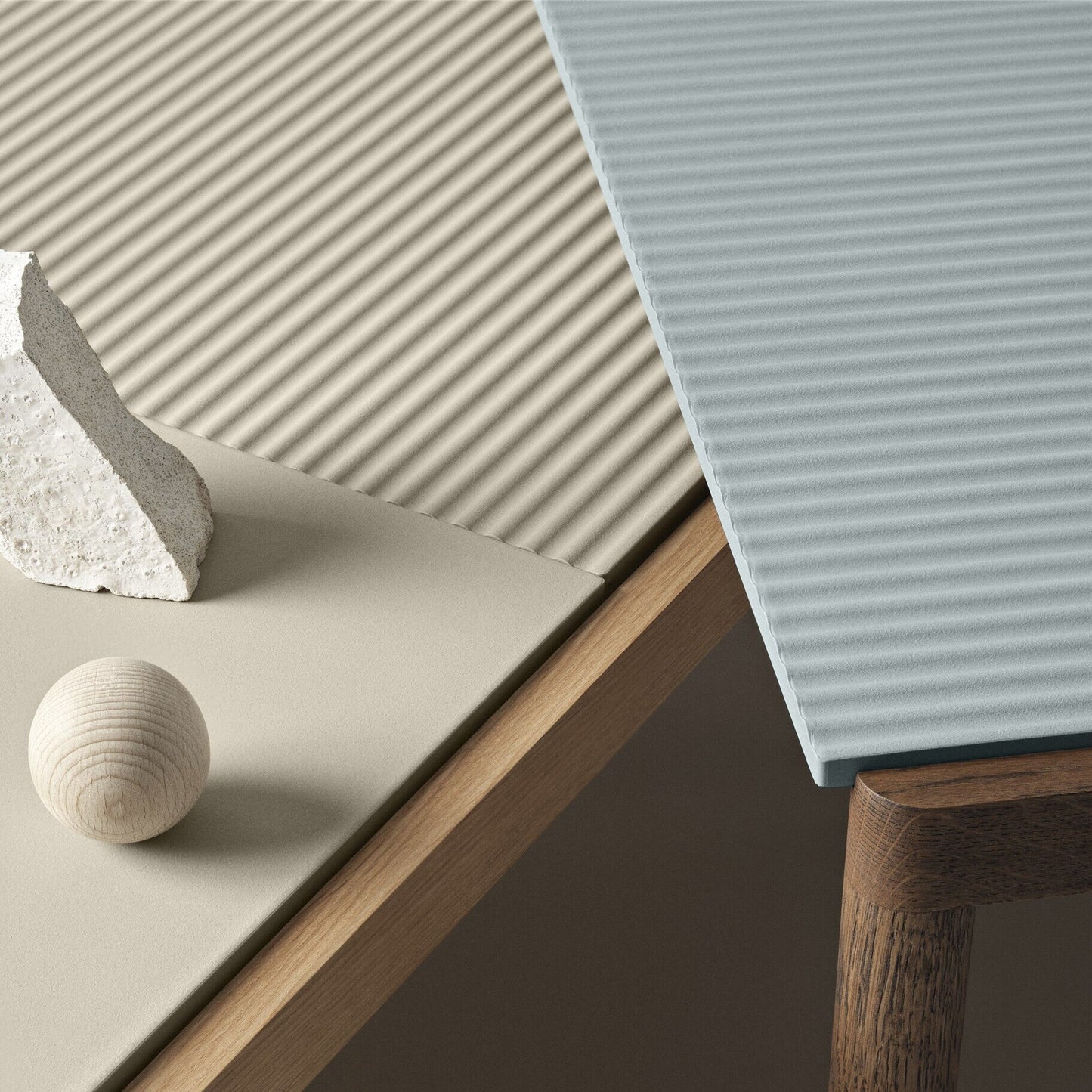 Couple Couchtisch 40x84x40 cm gewellt Taupe