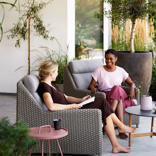 Diamond Outdoor Sessel hoher Rücken Taupe