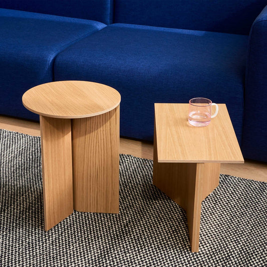 Slit Beistelltisch Holz rund H47cm Natur