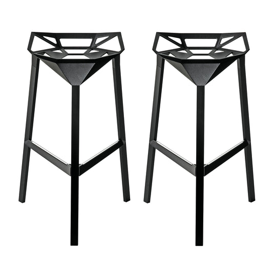 Stool One Hocker H 74cm 2er Set Schwarz