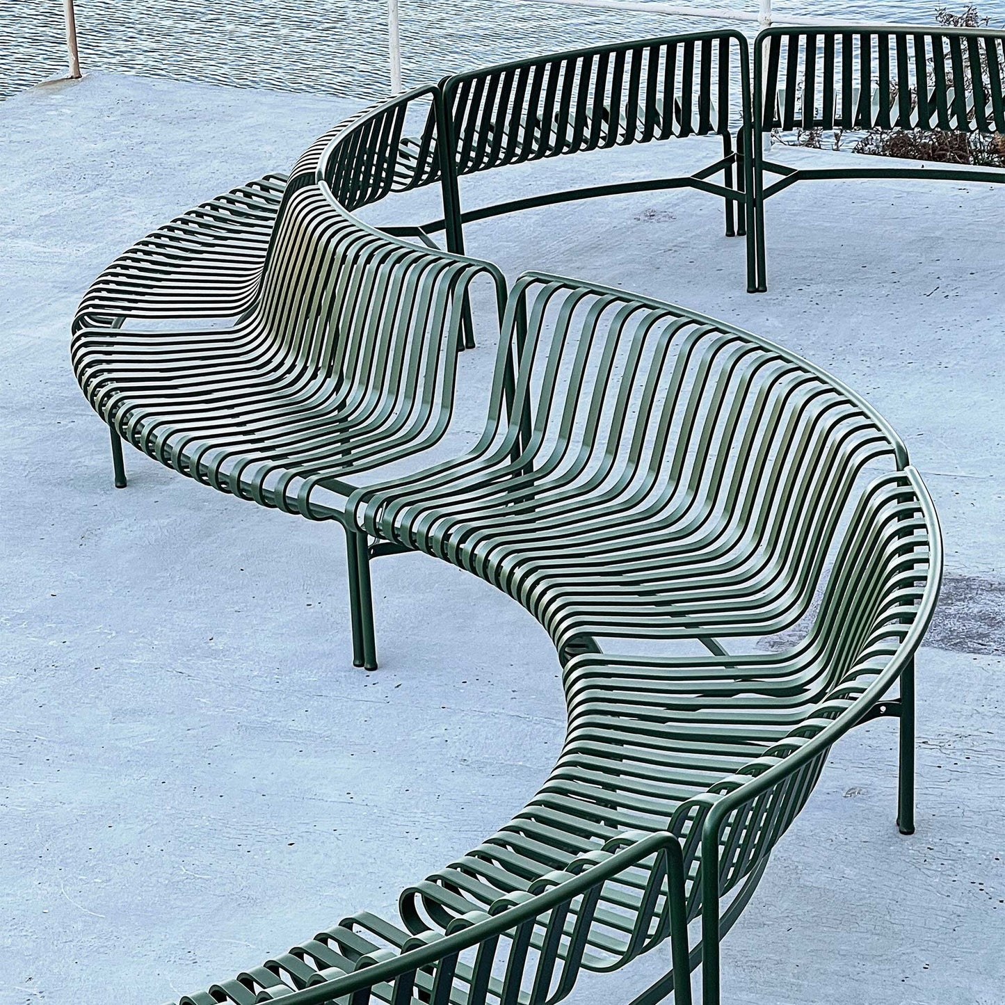 Palissade Dining Park Bench In/Out 2er Set Himmelgrau