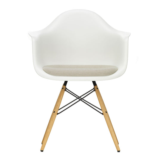 Eames Plastic Armchair DAW gepolstert Gestell Esche Schwarz
