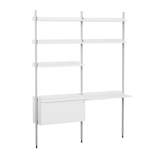 Pier System 12 Regal mit Schreibtisch Weiß