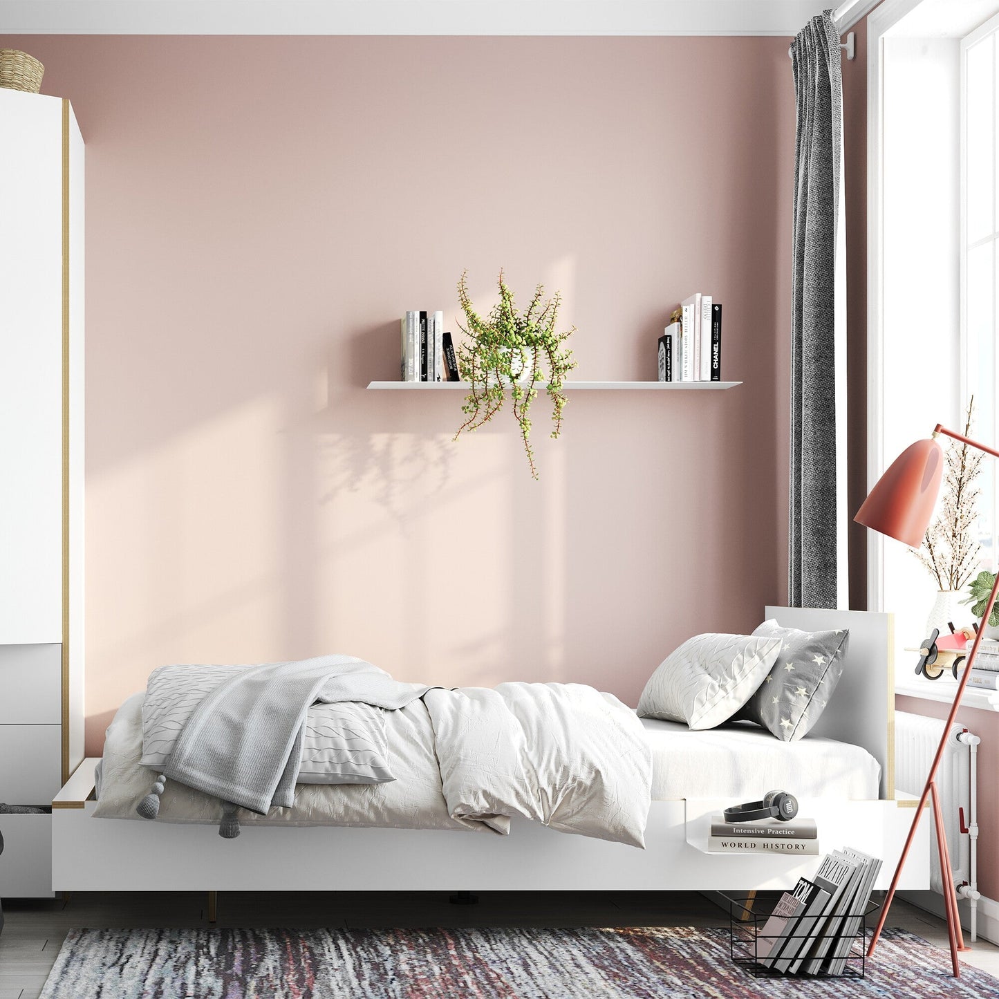 Flai Einzelbett Komforthöhe 140x200cm Weiß