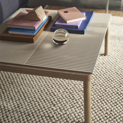 Couple Couchtisch 80x84x40 cm gewellt Taupe