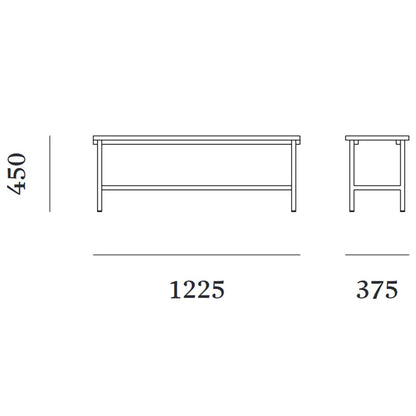 19 Outdoors Bank 122,5x45cm Natur