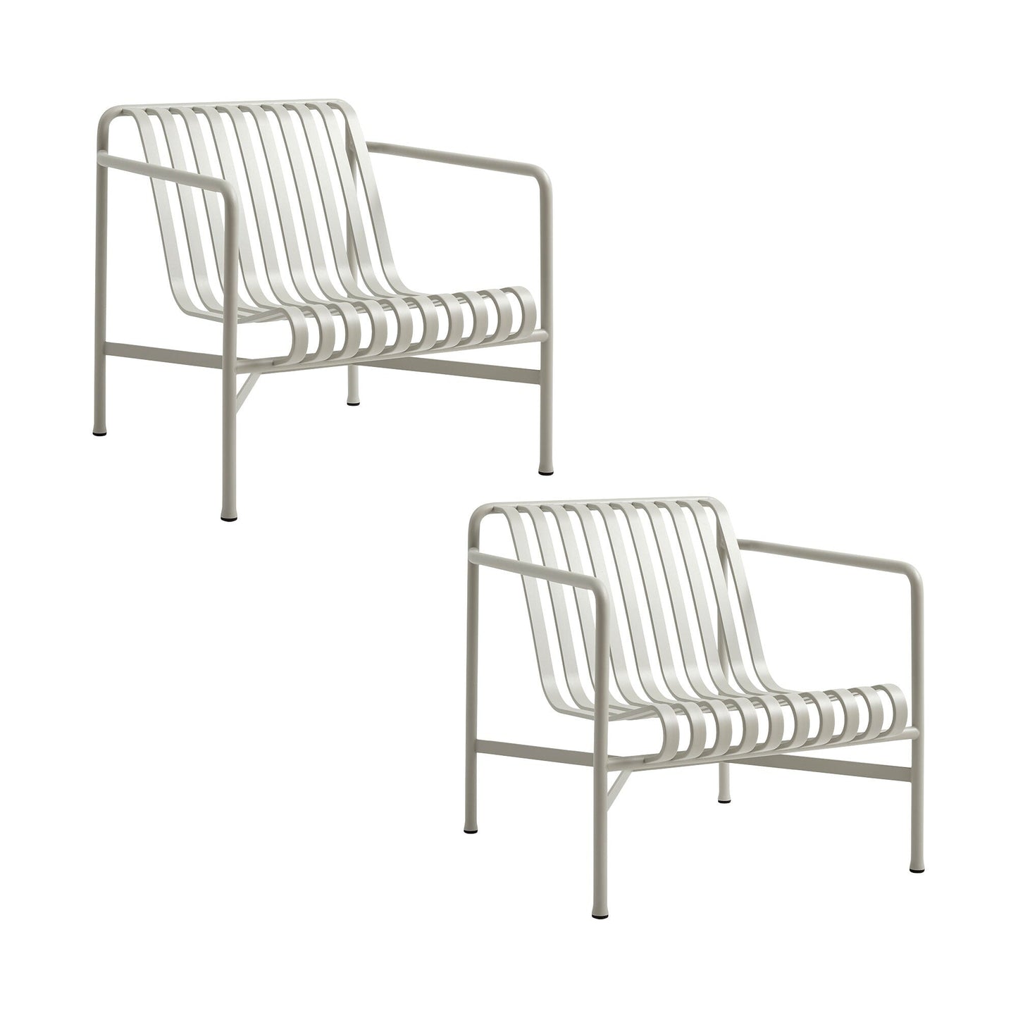 Palissade Garten Loungesessel niedrig 2er Set Schwarz