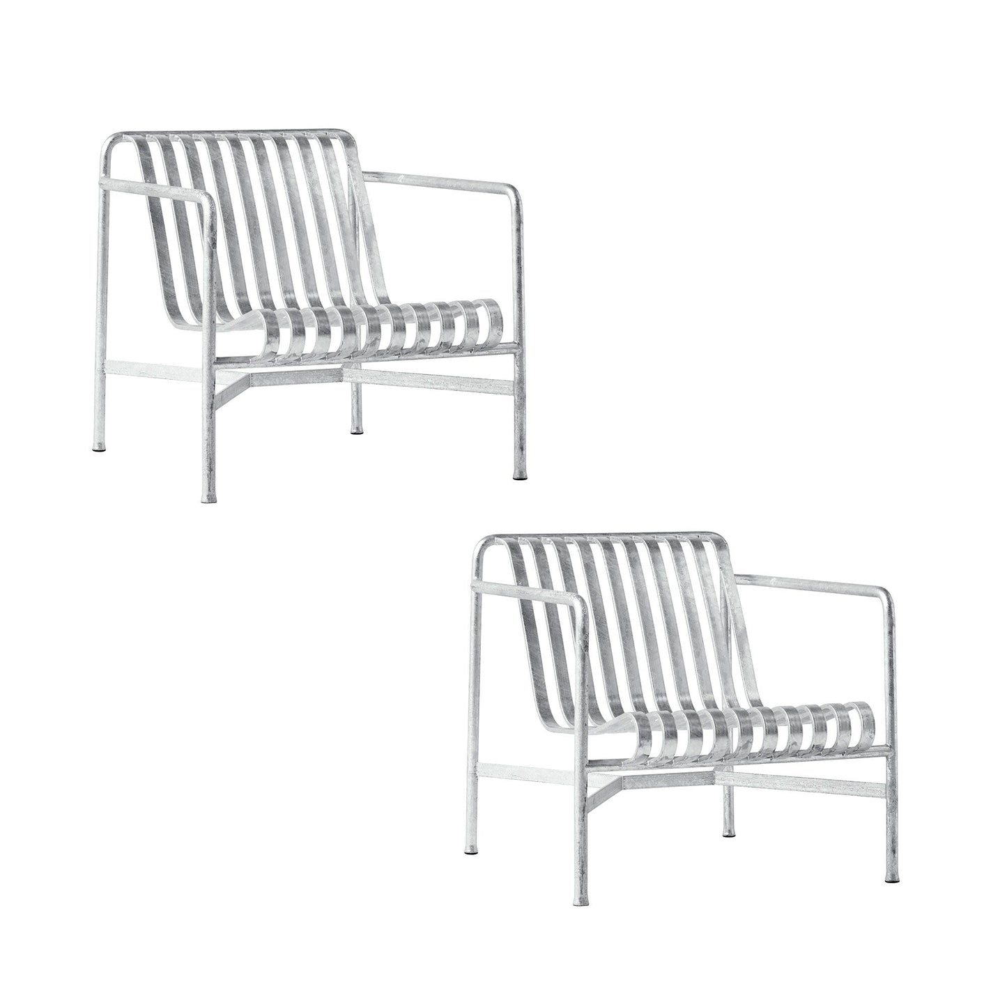 Palissade Garten Loungesessel niedrig Feuerverzinkt 2er Set