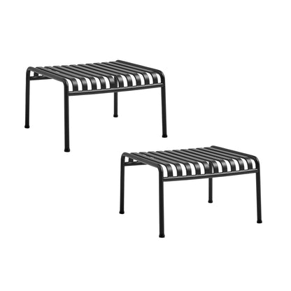 Palissade Ottoman/ Gartenbeistelltisch 2er Set Anthrazit