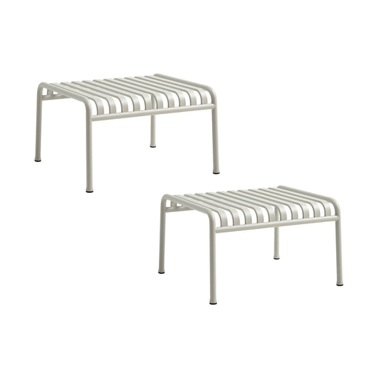 Palissade Ottoman/ Gartenbeistelltisch 2er Set Himmelgrau