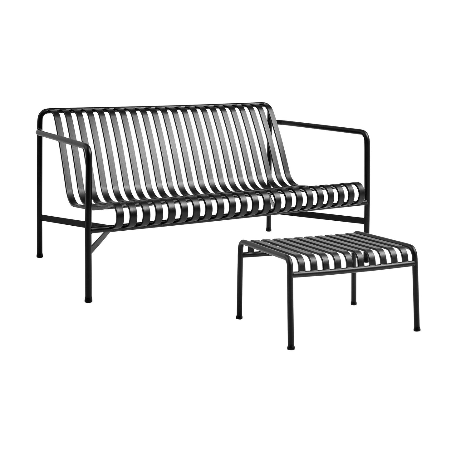 Palissade Gartenset Lounge Sofa + Ottoman Anthrazit