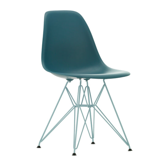 Eames Plastic Side Chair DSR RE Gestell himmelblau Schwarz