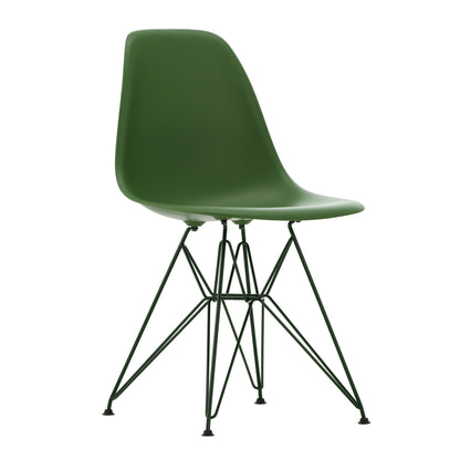 Eames Plastic Side Chair DSR RE Gestell dunkelgrün Schwarz