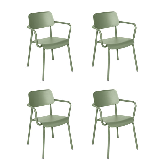 Studie Gartenarmlehnstuhl 4er Set Schwarz