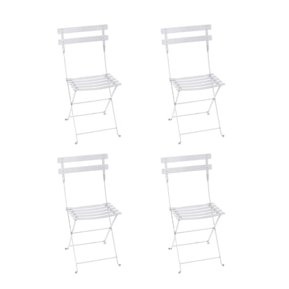 Bistro Metall Klappstuhl 4er Set Weiß