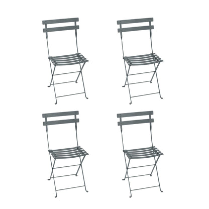 Bistro Metall Klappstuhl 4er Set Gewittergrau