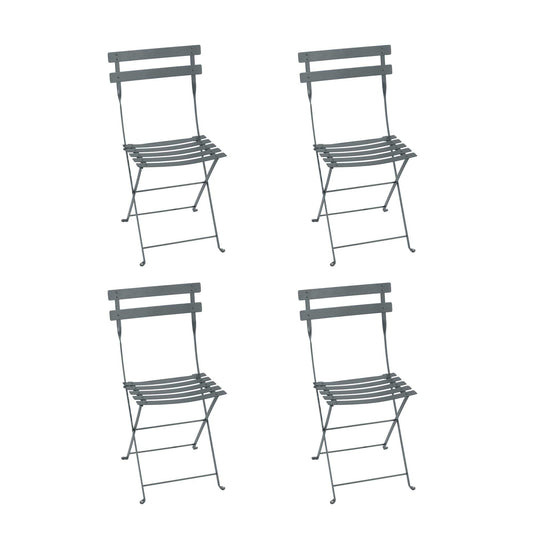 Bistro Metall Klappstuhl 4er Set Gewittergrau