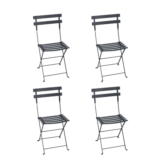 Bistro Metall Klappstuhl 4er Set Anthrazit