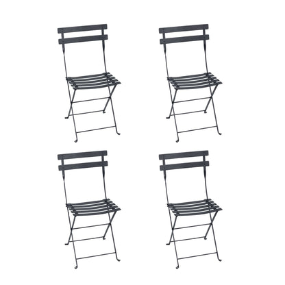 Bistro Metall Klappstuhl 4er Set Anthrazit
