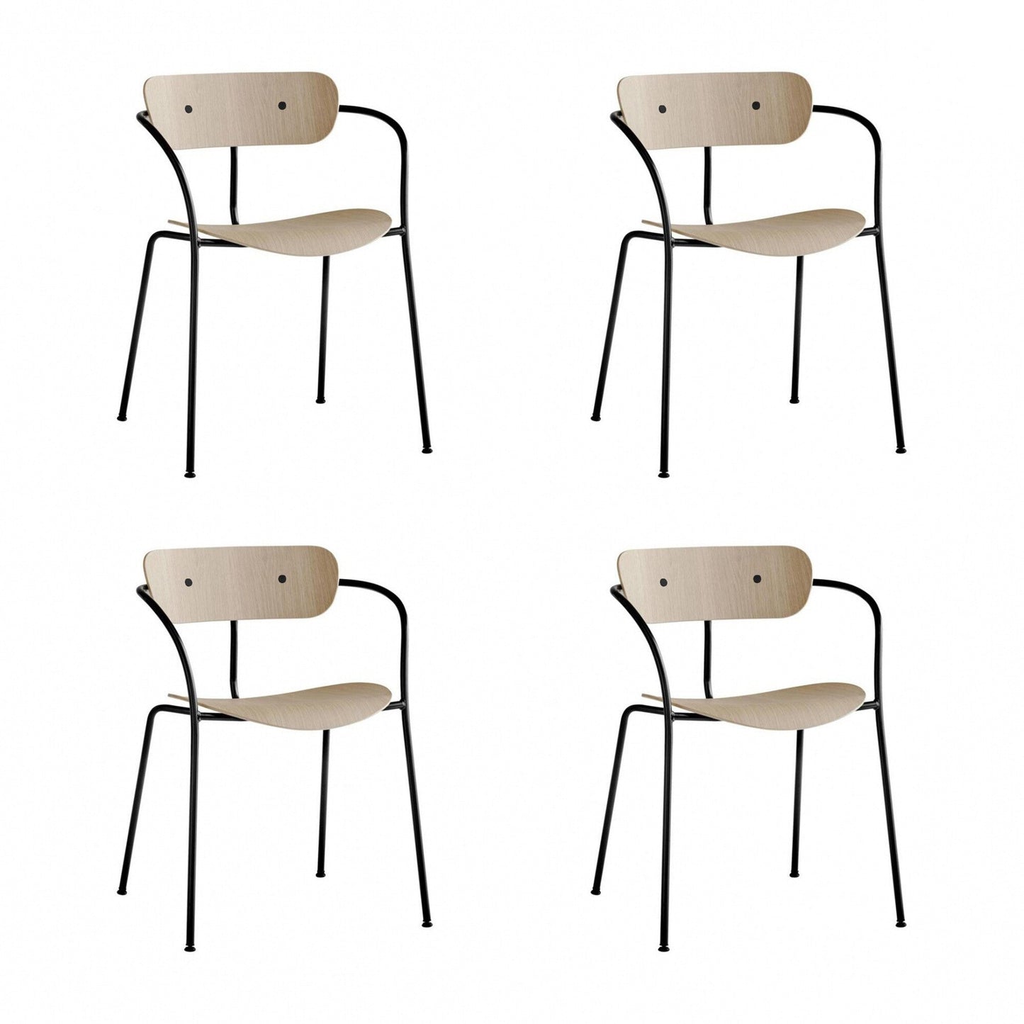 Pavilion AV2 Armlehnstuhl 4er Set Schwarz