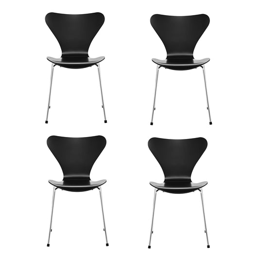 Serie 7™ Stuhl lackiert 4er Set Schwarz