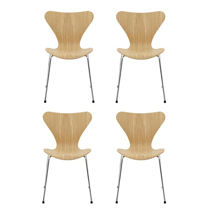 Serie 7™ Stuhl Naturfurnier 4er Set Natur