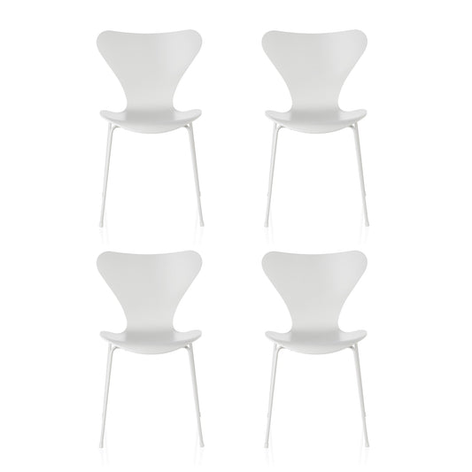 Serie 7™ Stuhl lackiert Monochrom 4er Set Weiß