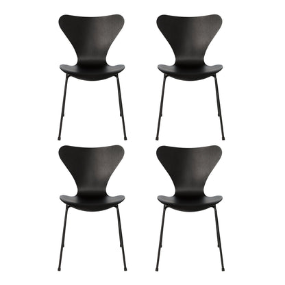 Serie 7™ Stuhl gefärbte Esche Monochrom 4er Set Schwarz