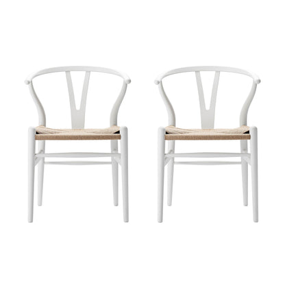 CH24 Soft Wishbone Chair Gestell Buche 2er Set Weiß
