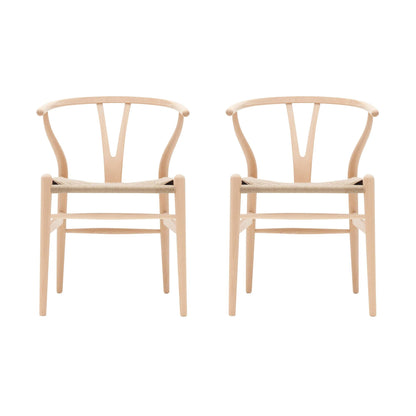 CH24 Wishbone Chair Gestell Buche 2er Set Natur