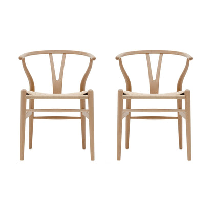 CH24 Wishbone Chair Gestell Buche 2er Set Natur