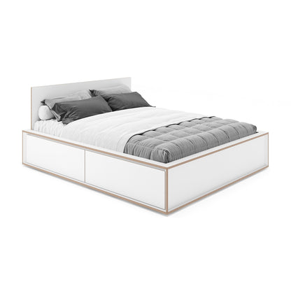 Spaze Doppelbett mit hohem Kopfteil 180x200cm Weiß