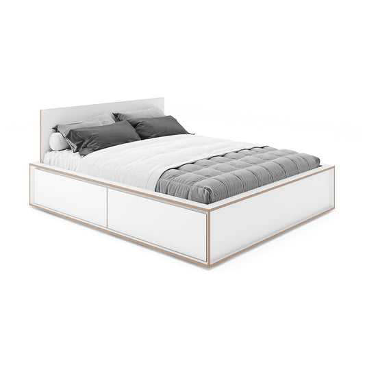 Spaze Doppelbett mit hohem Kopfteil 160x200cm Weiß
