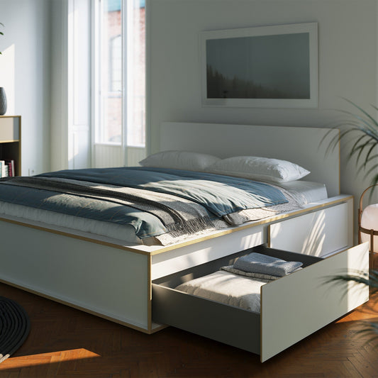 Spaze Einzelbett mit hohem Kopfteil 140x200cm Schwarz