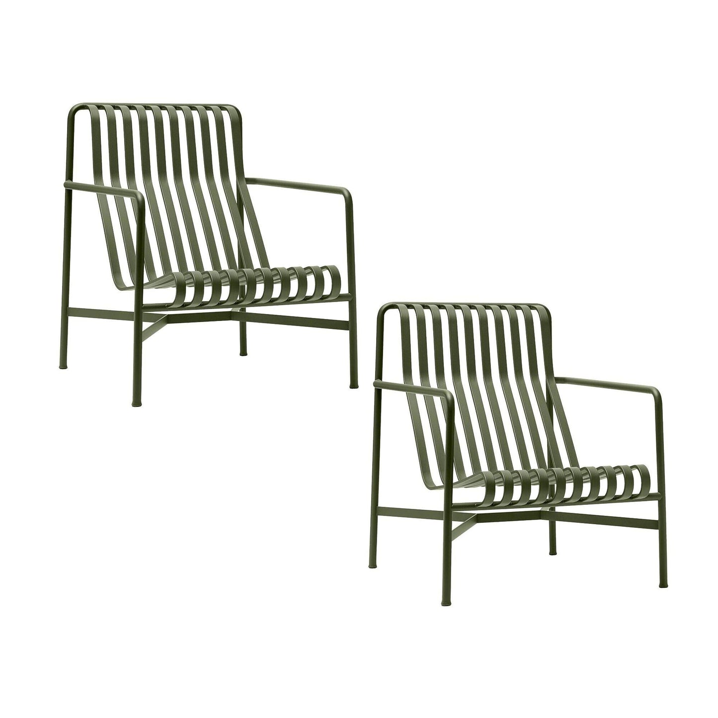 Palissade Garten Loungesessel hoch 2er Set Olivgrün