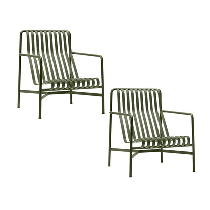 Palissade Garten Loungesessel hoch 2er Set Olivgrün