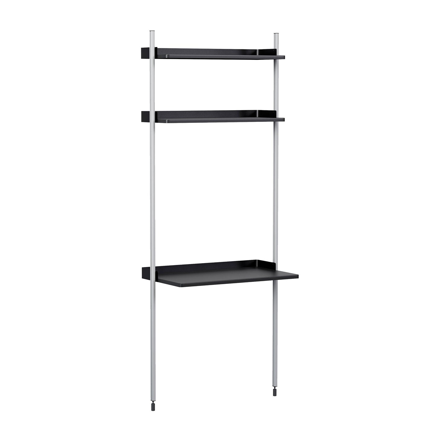 Pier System 11 Regal mit Schreibtisch Schwarz